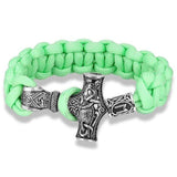 Bracelet de Survie Marteau de Thor Paracorde Verte Claire