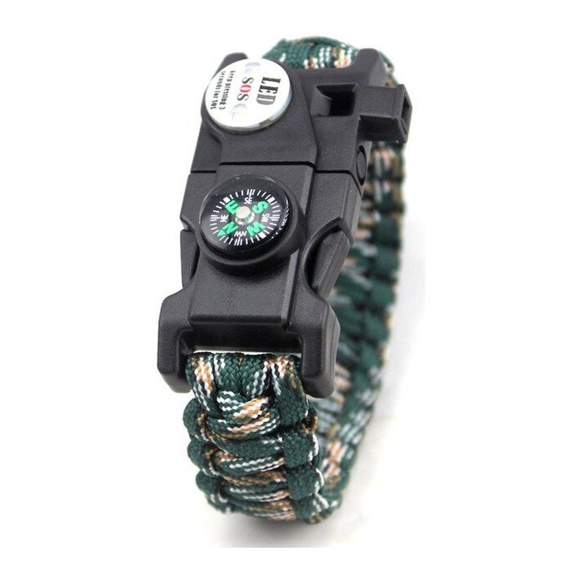 Bracelet de Survie militaire en Paracorde Tressée Avec Sifflet Boussole et Lumière Owen - Mon Bracelet Homme