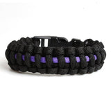 Bracelet de Survie Noir en Paracorde Tressée Edward