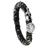 Bracelet de Survie Paracorde Camouflage Forêt : Gladiateur Argent - Mon Bracelet Homme