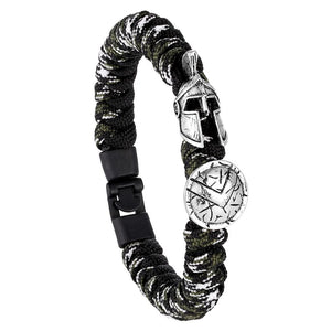 Bracelet de Survie Paracorde Camouflage Forêt : Gladiateur Argent - Mon Bracelet Homme