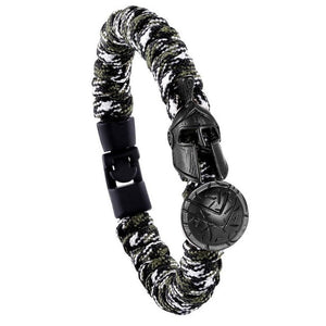 Bracelet de Survie Paracorde Camouflage Forêt : Gladiateur Noir - Mon Bracelet Homme