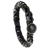 Bracelet de Survie Paracorde Camouflage : Gladiateur Noir