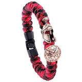 Bracelet de Survie Paracorde Rouge et Noire : Gladiateur Bronze - Mon Bracelet Homme