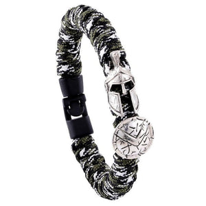 Bracelet de Survie Paracorde Tressé Camouflage : Gladiateur Argent - Mon Bracelet Homme
