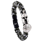 Bracelet de Survie Paracorde Tressé Camouflage : Gladiateur Argent