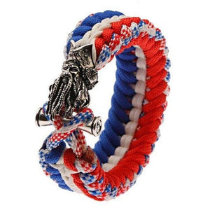 Bracelet de Survie Pirate : Paracorde aux Couleurs de la France - Mon Bracelet Homme