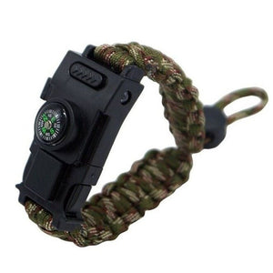 Bracelet de Survie Réglable en Paracorde Avec Lumière LED Sifflet et Boussole Isaac - Mon Bracelet Homme