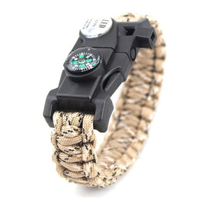 Bracelet de Survie Sable en Paracorde Tressée Avec Sifflet Boussole et Lumière Mylo - Mon Bracelet Homme