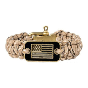 Bracelet de Survie Tactique en Paracorde pour Homme Sable - Mon Bracelet Homme