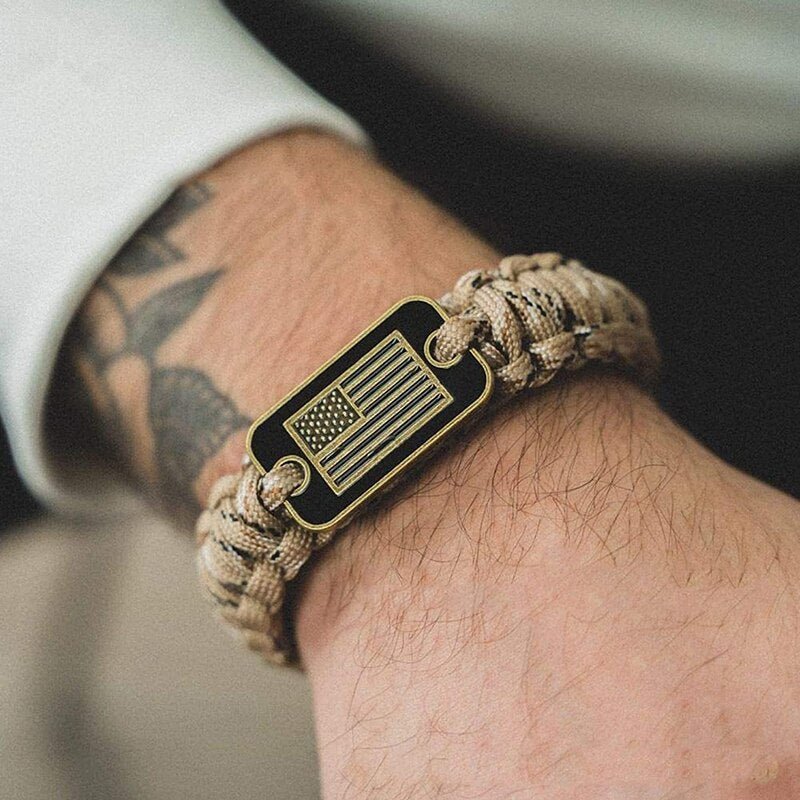 Bracelet de Survie Tactique en Paracorde pour Homme Sable - Mon Bracelet Homme