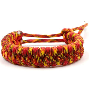 Bracelet de Survie Taille Réglable Paracorde Orange et Rouge - Mon Bracelet Homme