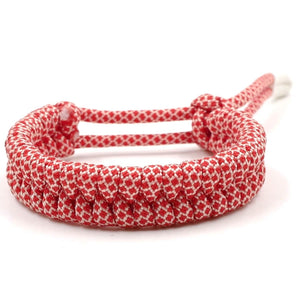 Bracelet de Survie Taille Réglable Paracorde Rouge et Blanche - Mon Bracelet Homme