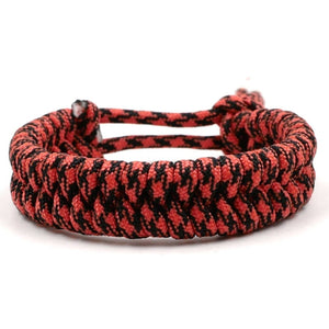 Bracelet de Survie Taille Réglable Paracorde Rouge et Noire - Mon Bracelet Homme