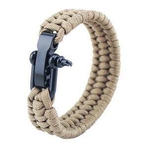 Bracelet de Survie Tressé en Paracorde Est en Acier Inoxydable Avec Manille Carmelo - Mon Bracelet Homme