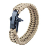 Bracelet de Survie Tressé en Paracorde Est en Acier Inoxydable Avec Manille Carmelo