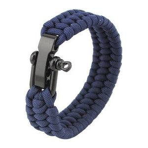 Bracelet de Survie Tressé en Paracorde Est en Acier Inoxydable Avec Manille Lincoln - Mon Bracelet Homme