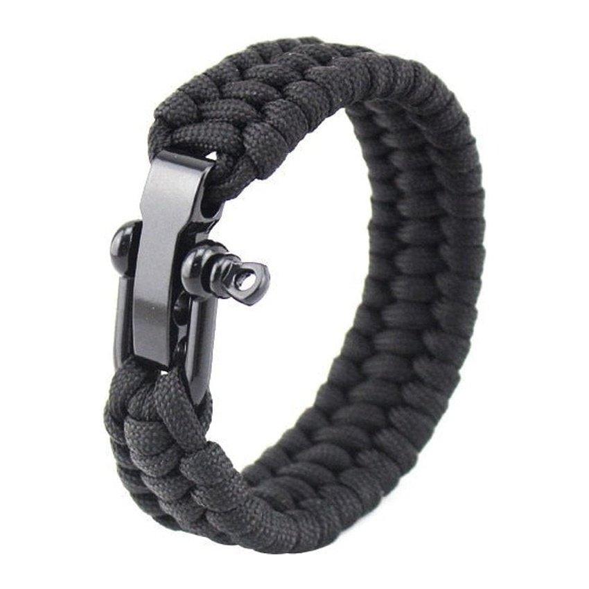 Bracelet de Survie Tressé en Paracorde Est en Acier Inoxydable Avec Manille Martin - Mon Bracelet Homme
