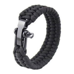 Bracelet de Survie Tressé en Paracorde Est en Acier Inoxydable Avec Manille Martin - Mon Bracelet Homme