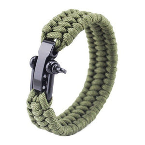 Bracelet de Survie Tressé en Paracorde Est en Acier Inoxydable Avec Manille Silas - Mon Bracelet Homme