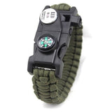 Bracelet de Survie Vert en Paracorde Tressée Avec Sifflet Boussole et Lumière Alonso - Mon Bracelet Homme