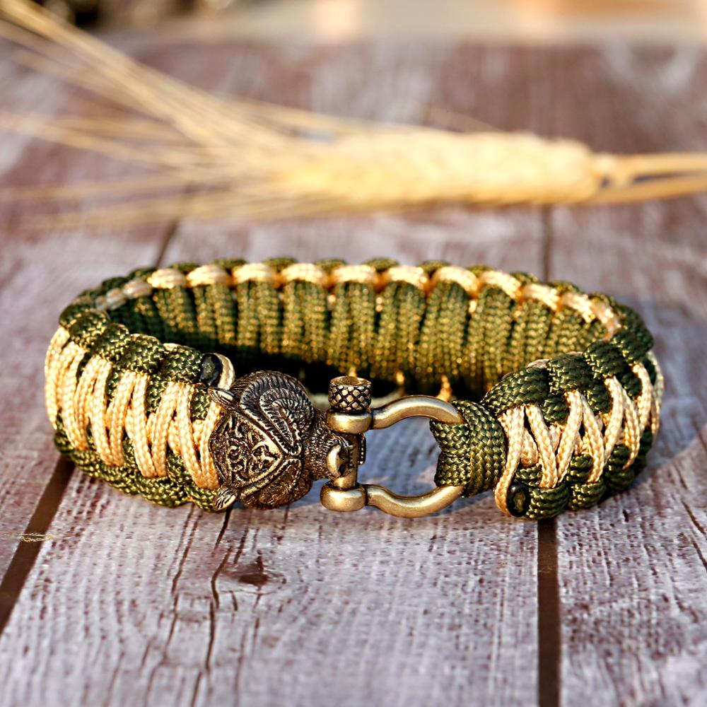 Bracelet de Survie Viking en Paracorde Avec Une Tête D'Ours Genesis - Mon Bracelet Homme