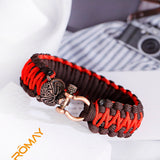 Bracelet de Survie Viking en Paracorde Avec Une Tête D'Ours Rouge - Mon Bracelet Homme