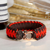 Bracelet de Survie Viking en Paracorde Avec Une Tête D'Ours Rouge - Mon Bracelet Homme