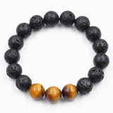 BRACELET D'ENERGIE EN PIERRE DE LAVE en PERLE - Mon Bracelet Homme