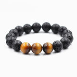 BRACELET D'ENERGIE EN PIERRE DE LAVE en PERLE - Mon Bracelet Homme