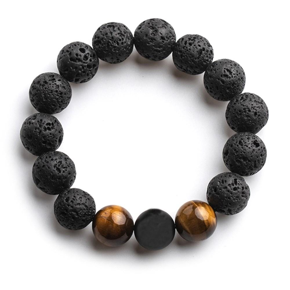 Bracelet d'Energie en Pierre de Lave Homme en Perle - Mon Bracelet Homme