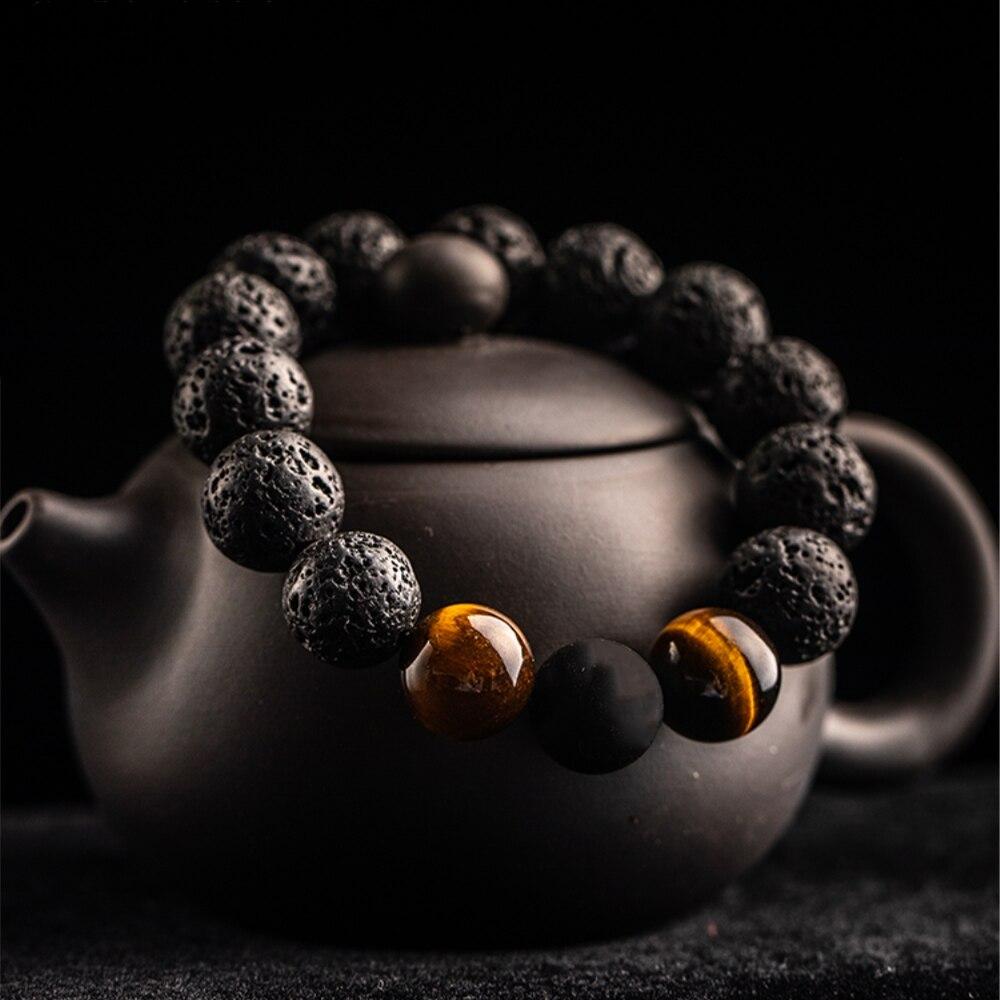 Bracelet d'Energie en Pierre de Lave Homme en Perle - Mon Bracelet Homme