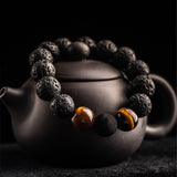 Bracelet d'Energie en Pierre de Lave Homme en Perle - Mon Bracelet Homme