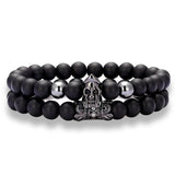 Bracelet Double en Perles Homme en Pierre