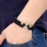 Bracelet Double en Perles Homme en Pierre - Mon Bracelet Homme