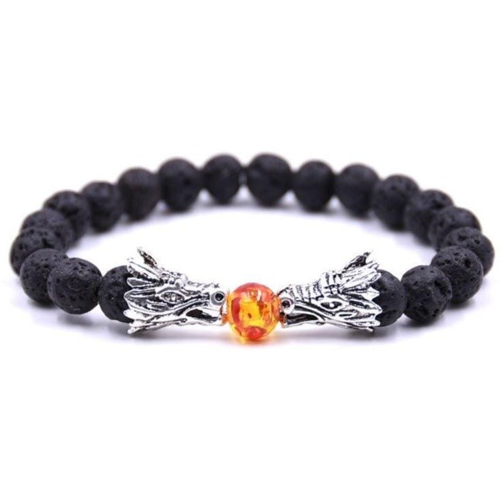 Bracelet Dragon Homme Pierre de Lave en Perle - Mon Bracelet Homme
