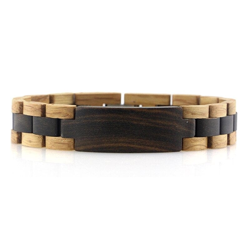Bracelet en Bois de Chêne pour Homme Noir et Marron - Mon Bracelet Homme