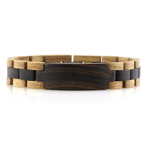 Bracelet en Bois de Chêne pour Homme Noir et Marron - Mon Bracelet Homme