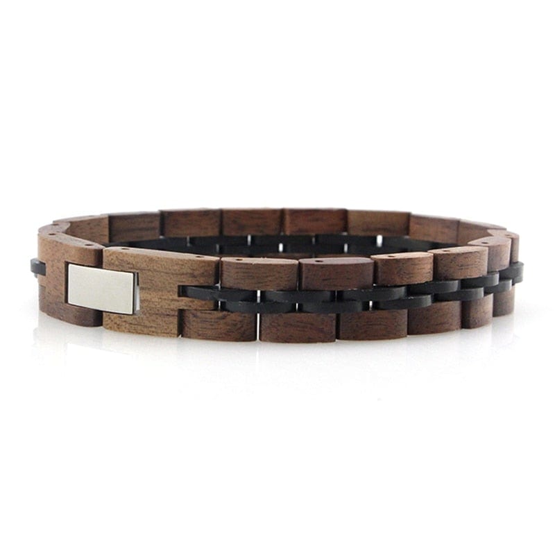 Bracelet en Bois de Noyer pour Homme Noir et Marron - Mon Bracelet Homme