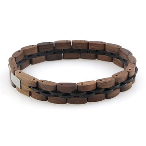 Bracelet en Bois de Noyer pour Homme Noir et Marron - Mon Bracelet Homme