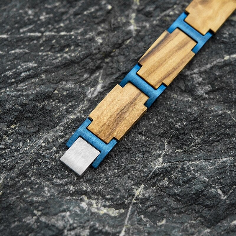 Bracelet en Bois pour Homme avec Fermoir en Acier - Mon Bracelet Homme
