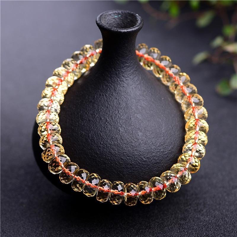 Bracelet En Citrine Naturelle au Cordon Rouge pour Homme - Mon Bracelet Homme