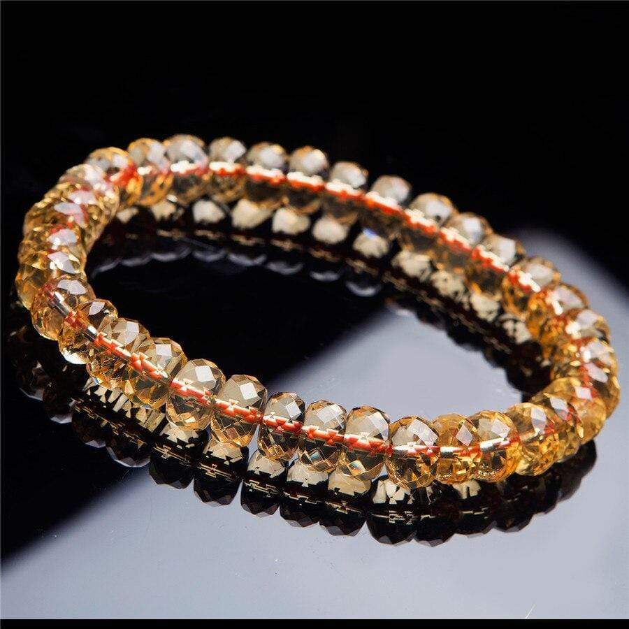 Bracelet En Citrine Naturelle au Cordon Rouge pour Homme - Mon Bracelet Homme