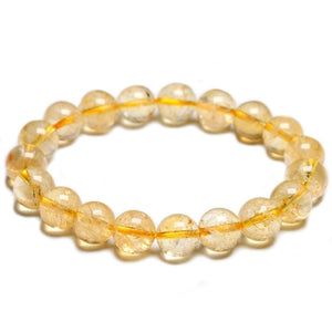 Bracelet En Citrine Naturelle Jaune 10mm pour Homme - Mon Bracelet Homme