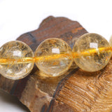 Bracelet En Citrine Naturelle Jaune 10mm pour Homme - Mon Bracelet Homme
