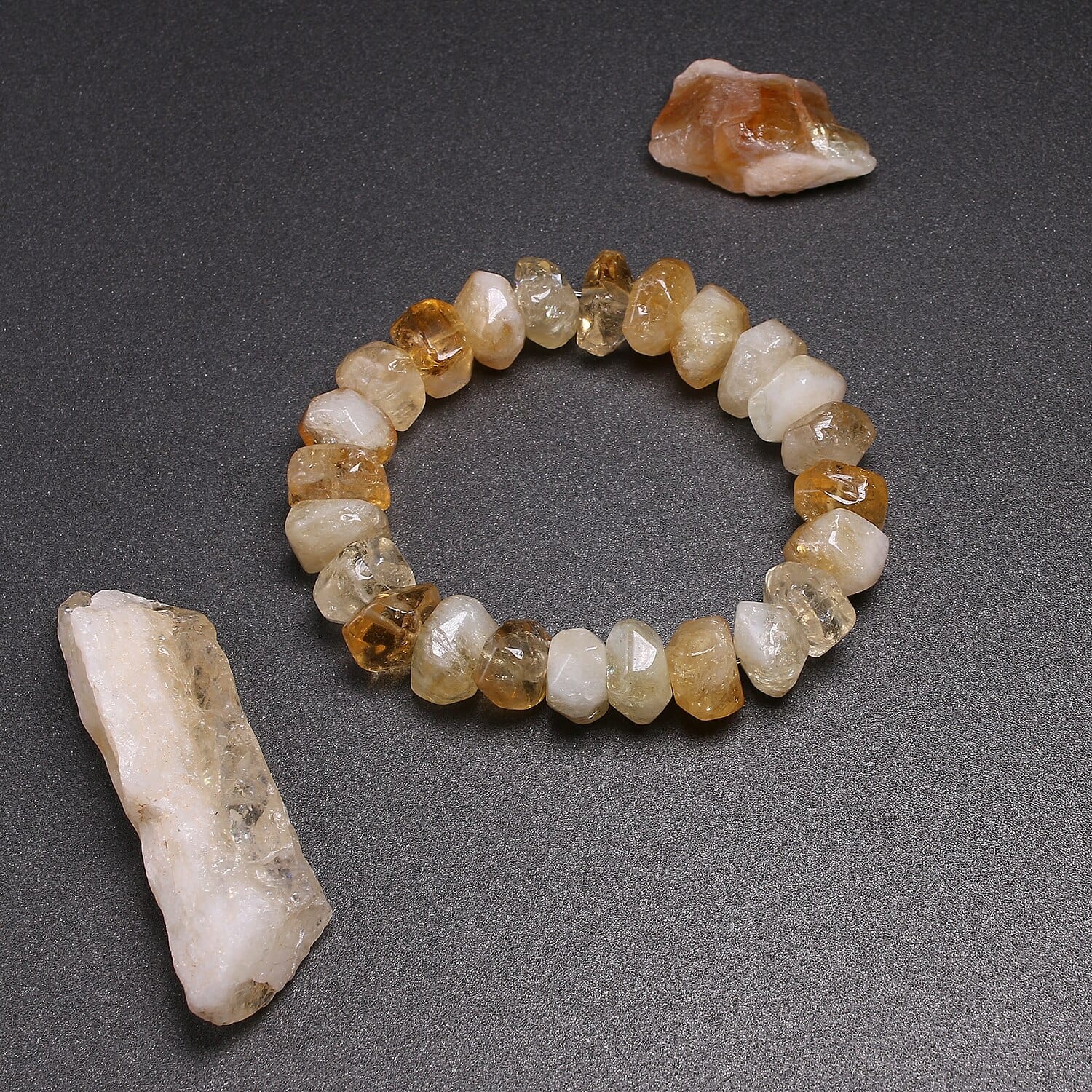 Bracelet En Citrine Naturelle Jaune Harris pour Homme - Mon Bracelet Homme