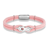 Bracelet en Corde Rose Avec Maillon Chaîne de Moto Yehuda