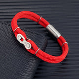 Bracelet en Corde Rouge Avec Maillon Chaîne de Moto Ares - Mon Bracelet Homme