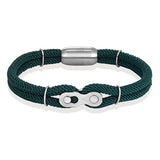 Bracelet en Corde Vert Avec Maillon Chaîne de Moto Judah