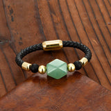 Bracelet En Cuir Avec Pierre De Jade Hayes pour Homme - Mon Bracelet Homme